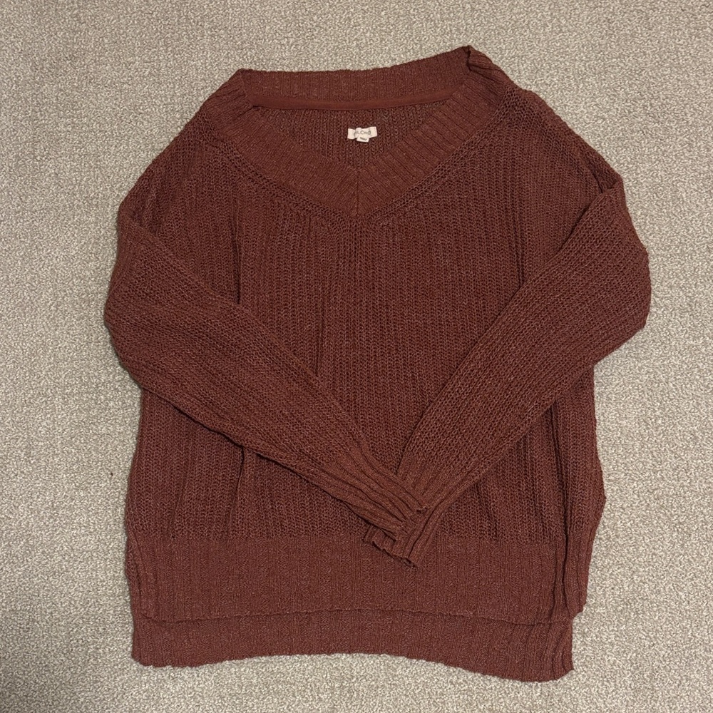 Anthropologie Pilcro Rich Brown Textured Sweater